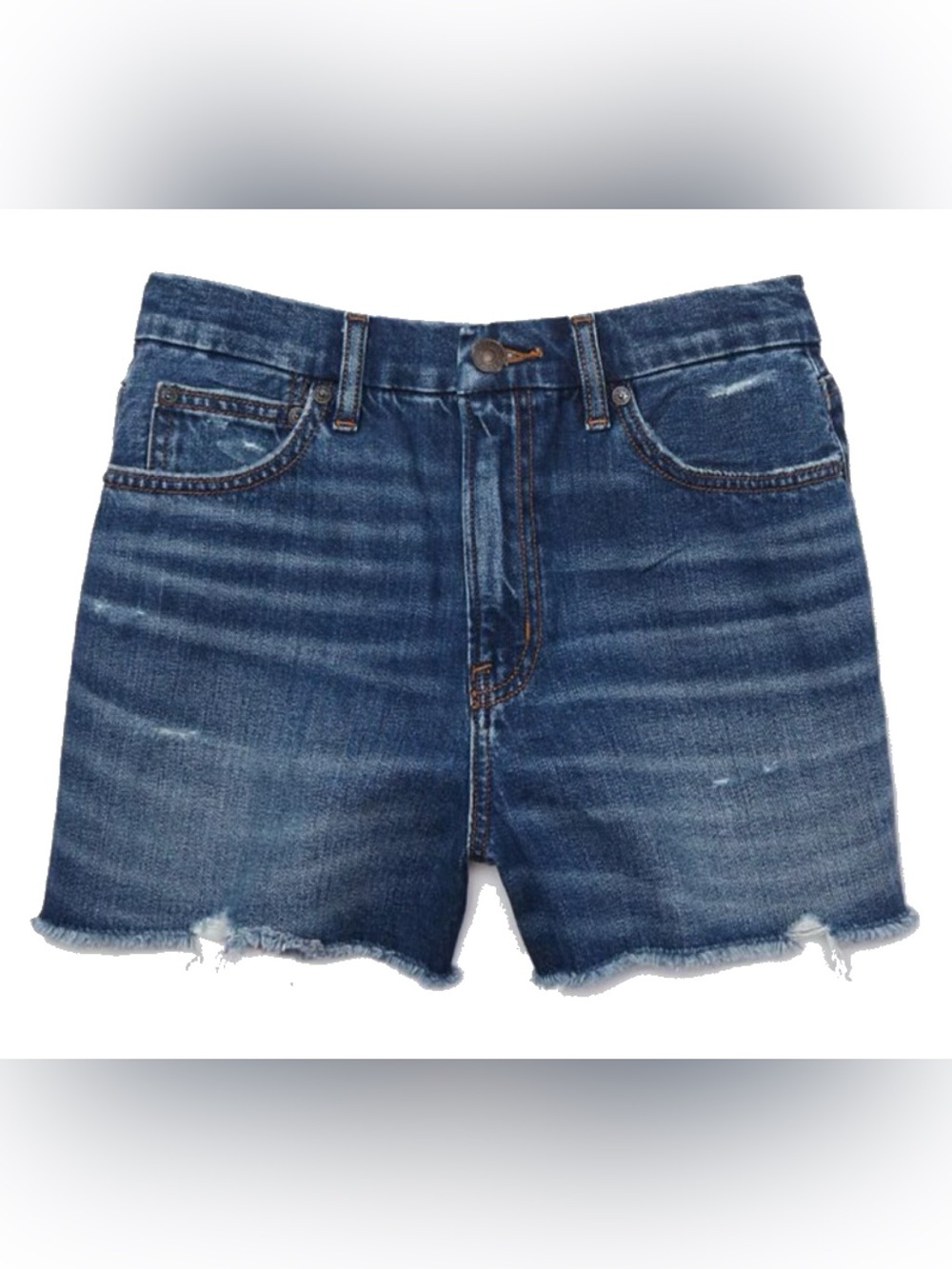 American Eagle Dark Distressed Strigid Curvy ‘90s Boyfriend Cutoff Jean Shorts